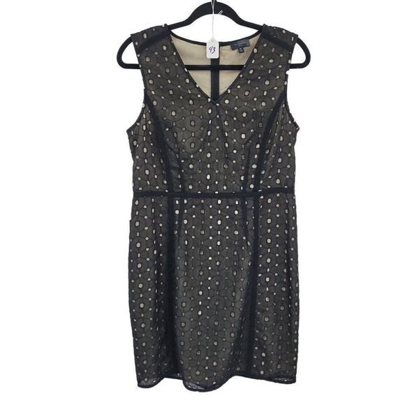 Womens The Limited Dress Cocktail Mini Sheath Sheer Eyelet Overlay Black  Sz 10P - Picture 1 of 6